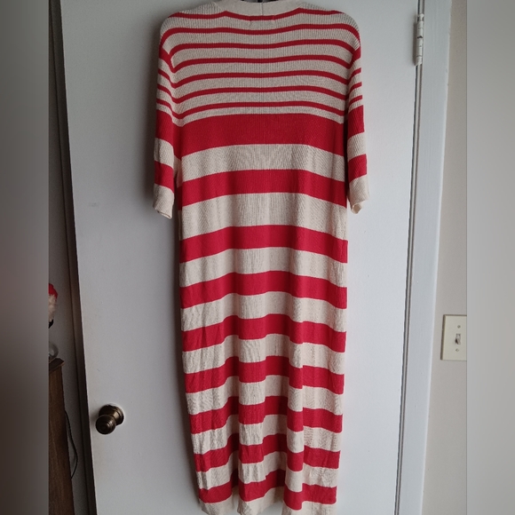 Ava & Viv Red and Cream Striped Cardigan - Picture 6 of 6